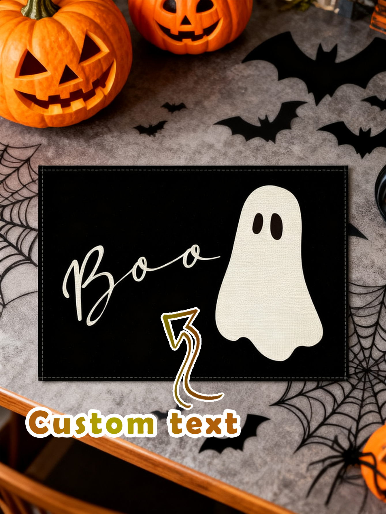 Ghost Halloween Placemat Customization Party Kitchen Dining Decor